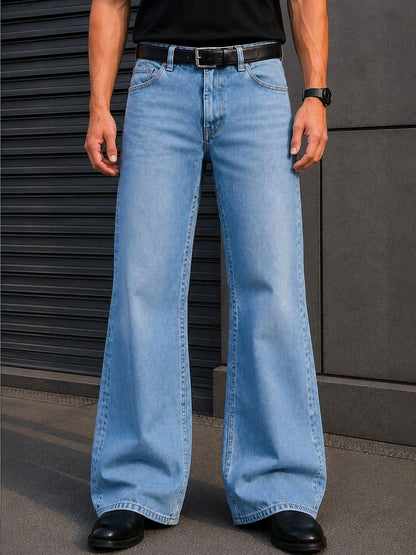 Men Bootcut Mid-Rise Light Fade Jeans