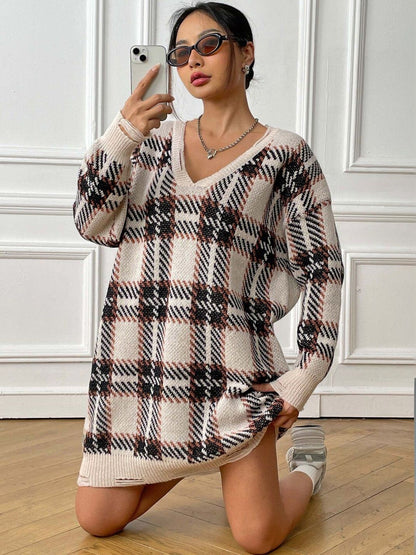 Women Checked Pullover