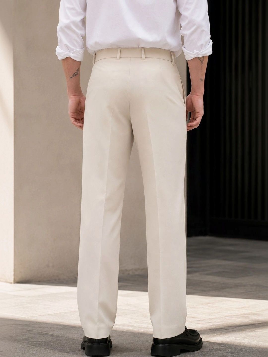 Men Slim Fit Wrinkle Free Trousers