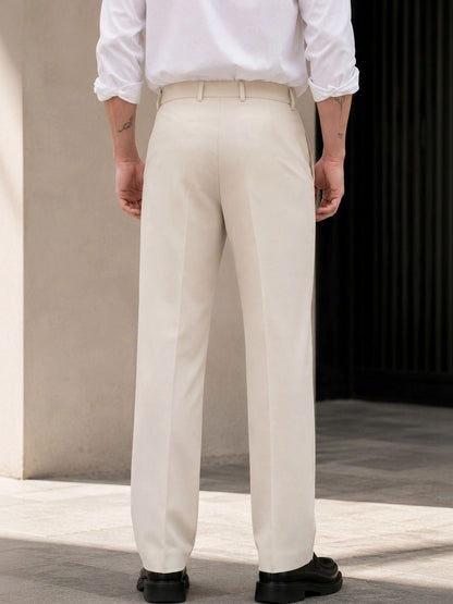 Men Slim Fit Wrinkle Free Trousers