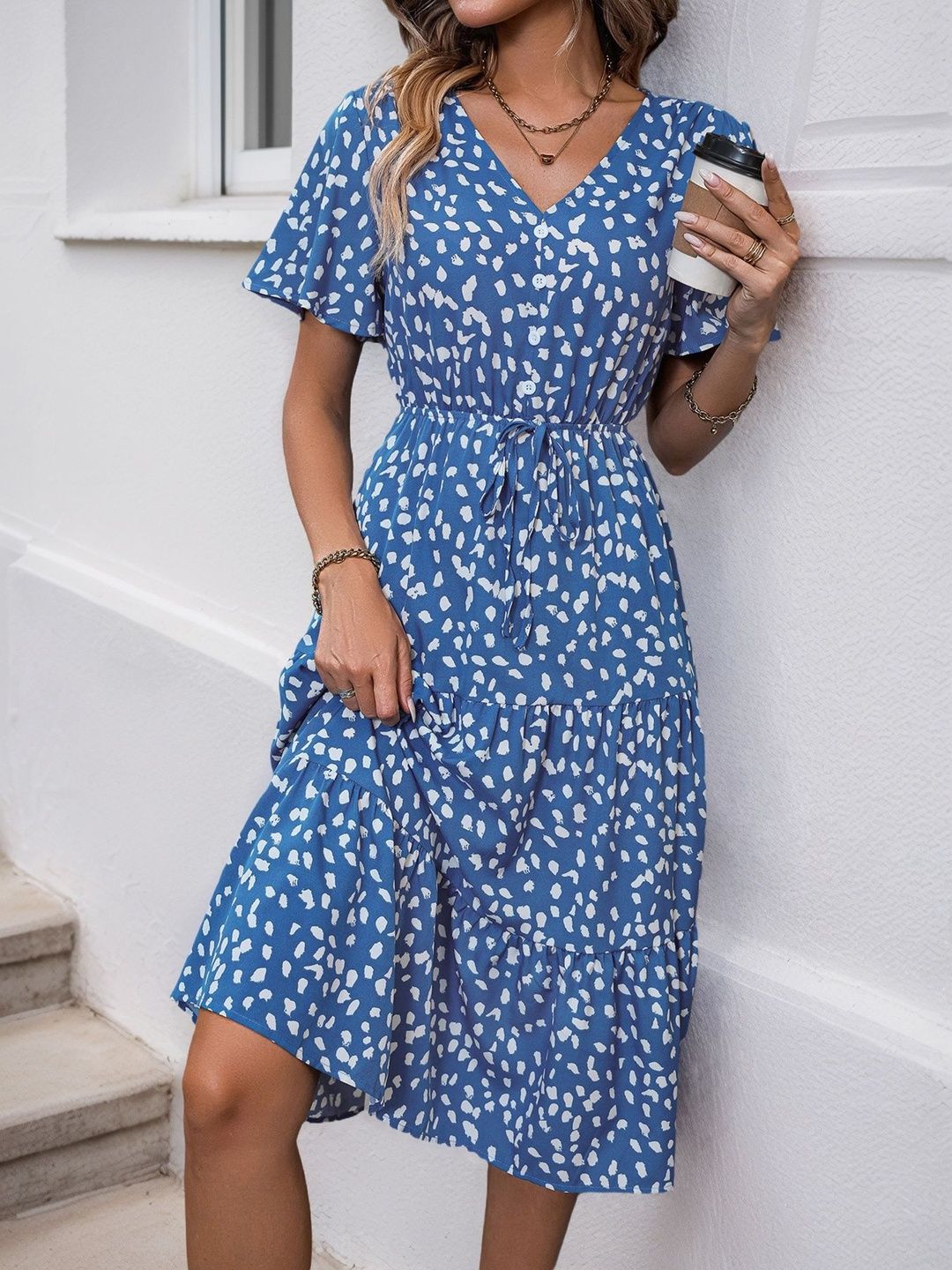 Print Fit & Flare Midi Dress
