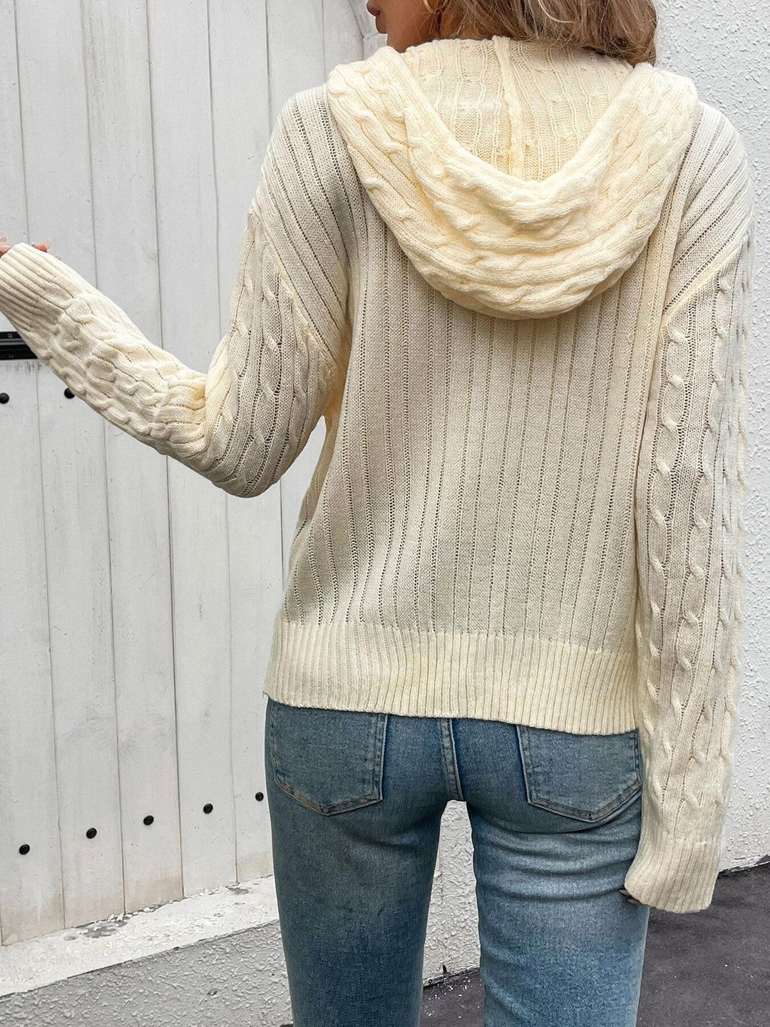 Women Cable Knit Woollen Cardigan