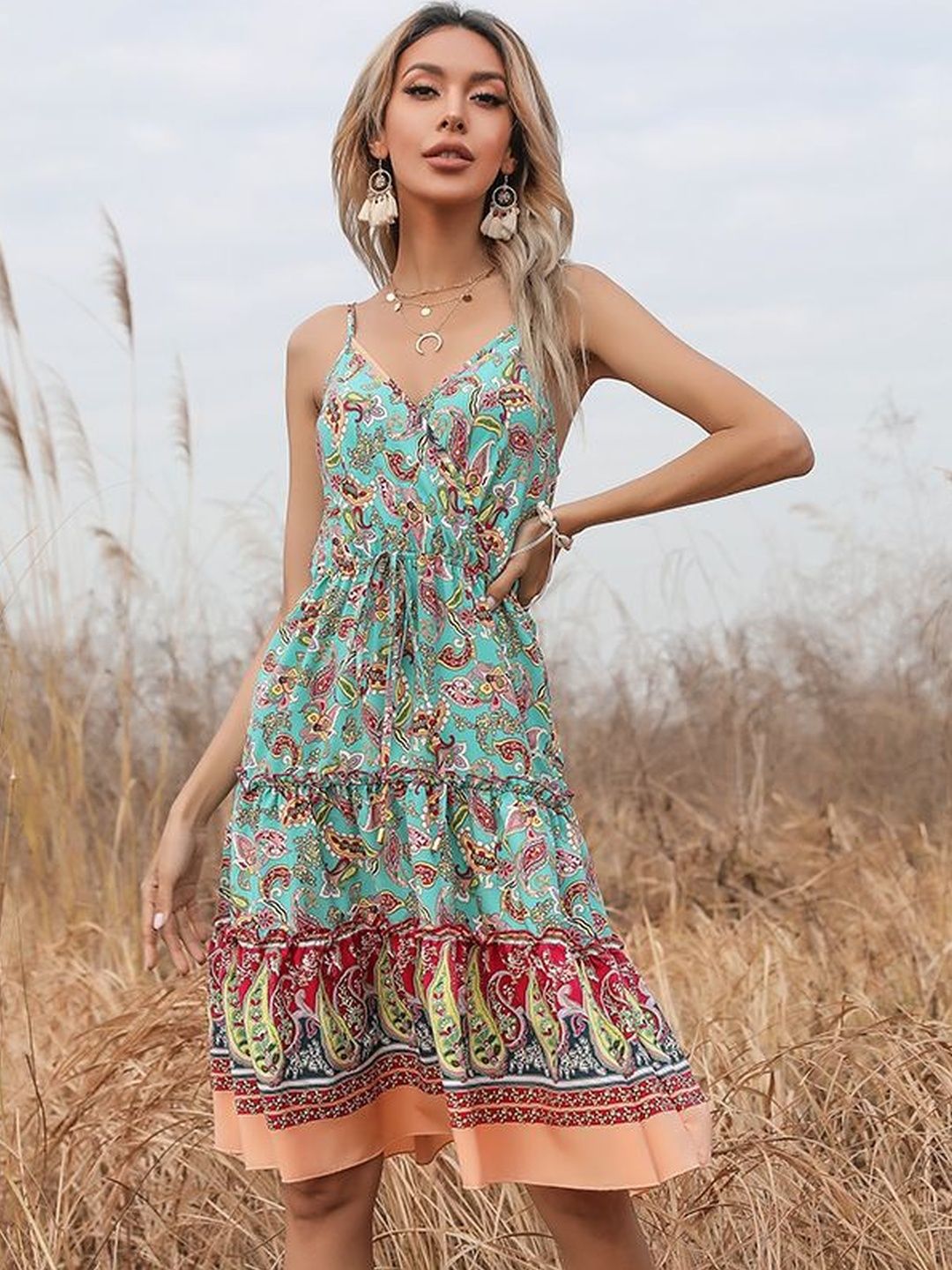 Print A-Line Dress