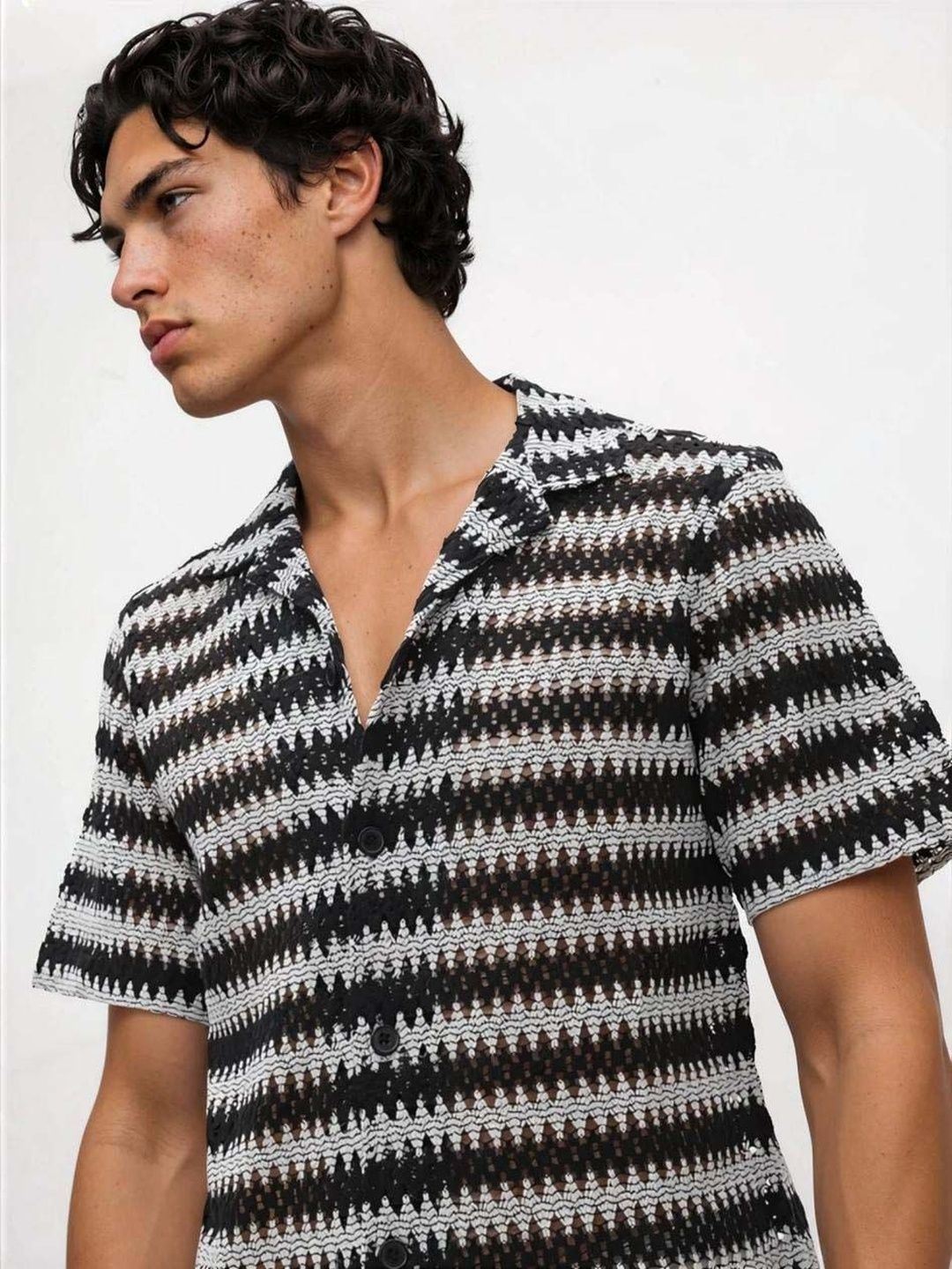 Textured Cotton Casual Shirt