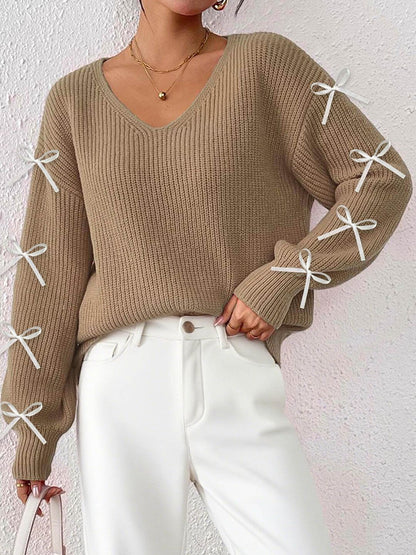 Women Ribbed Pullover with Fuzzy Detail