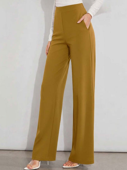 Women Versatile Straight Fit Pants Workwear Trousers