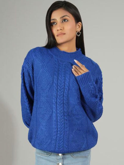 NOWI Women Cable Knit Woollen Pullover