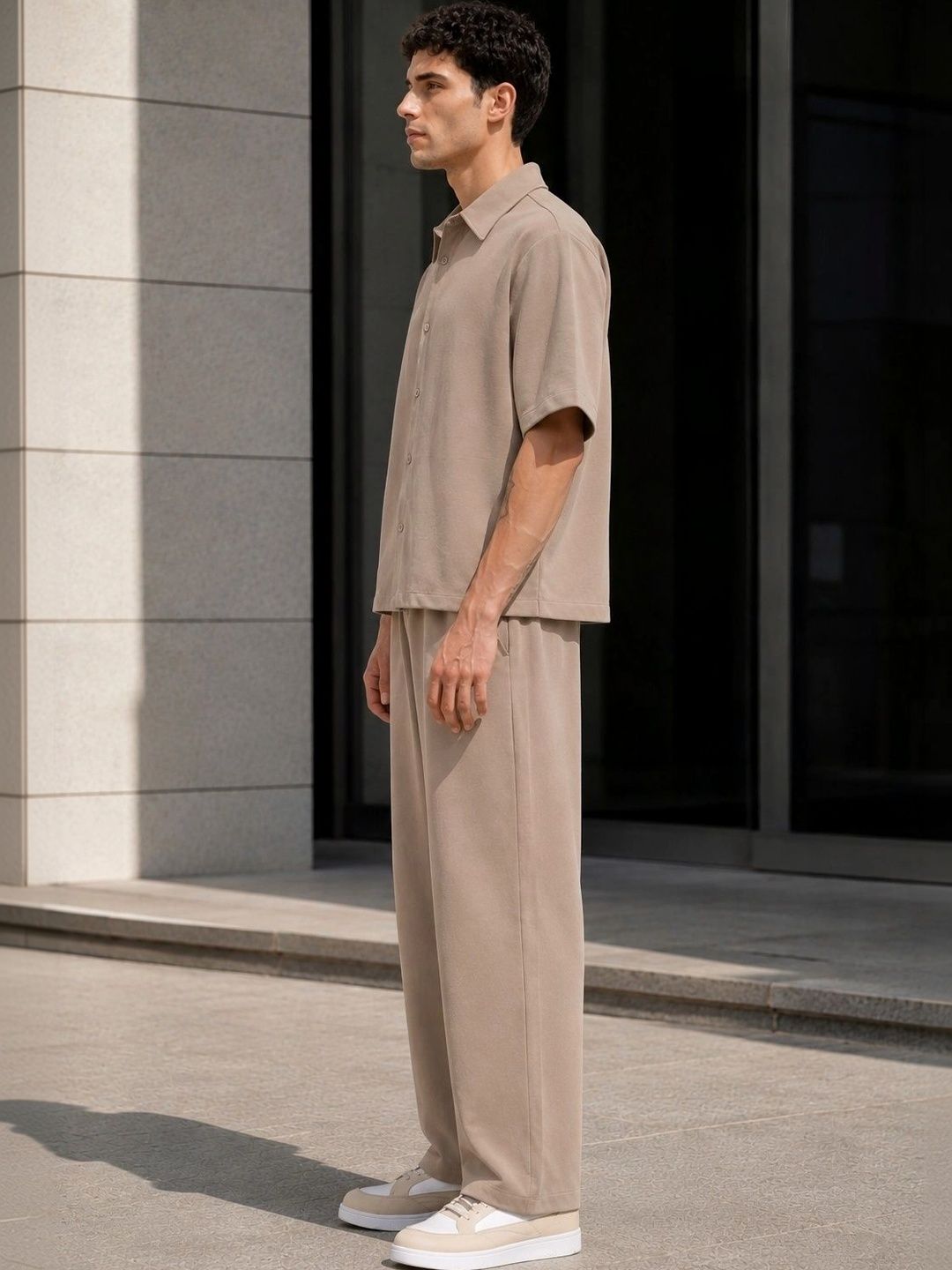 Solid Shirt with Trousers