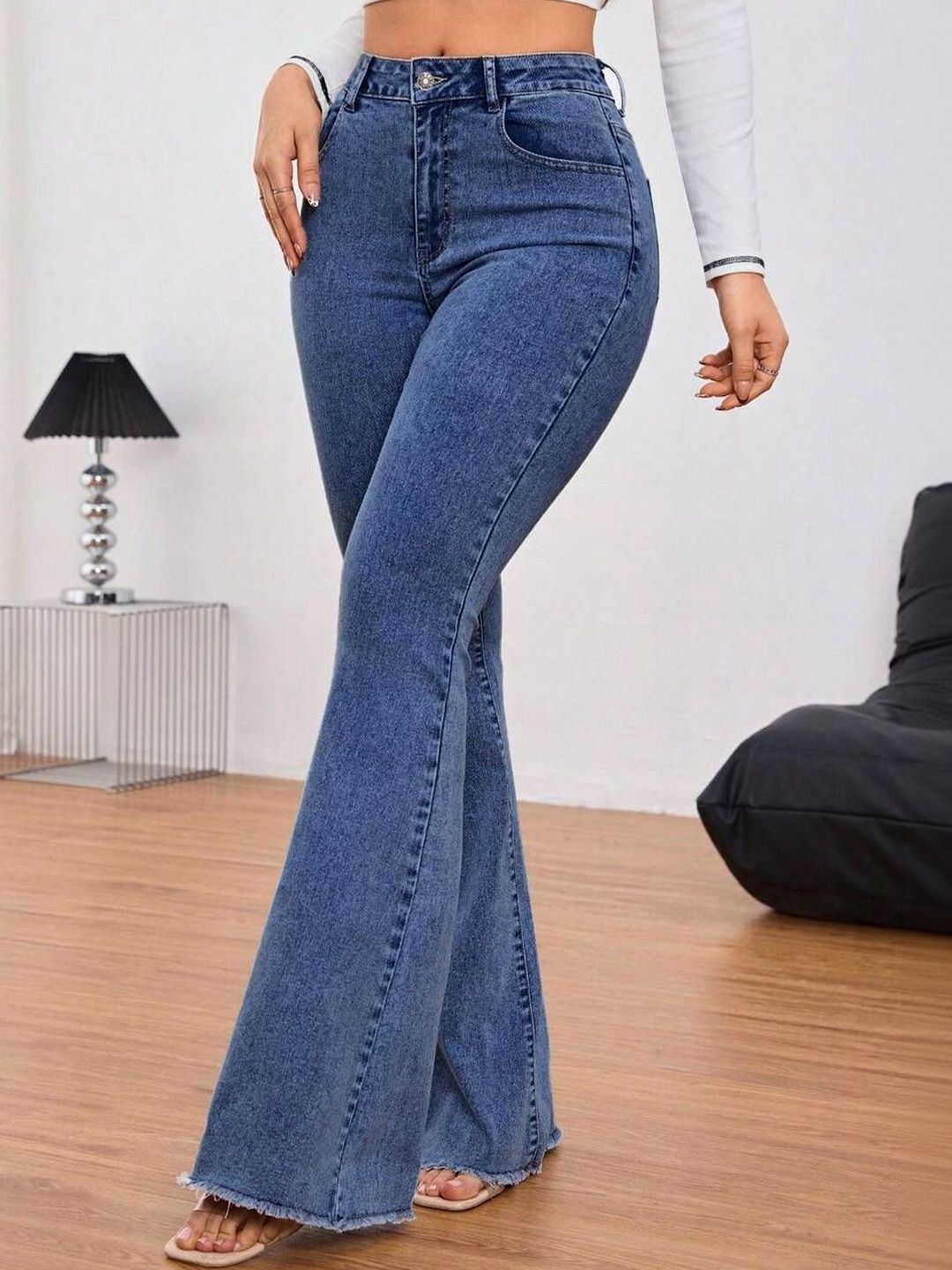 Women Bootcut High-Rise Light Fade Stretchable Jeans