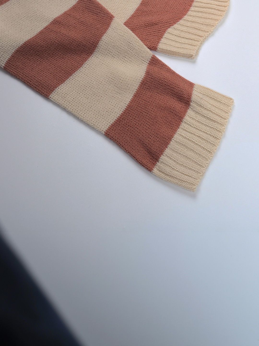 Women's Beige Nowi Women Striped Crop Pullover