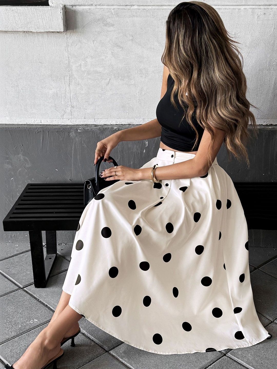 Polka Dot Maxi Skirt
