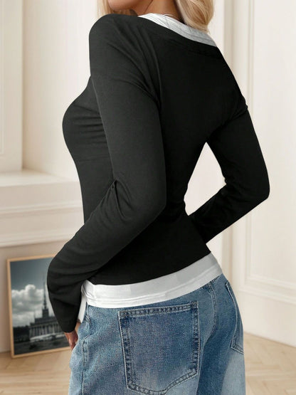 Women's Black Cotton Top Printed Regular Fit