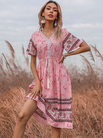 Floral Print Fit & Flare Midi Dress