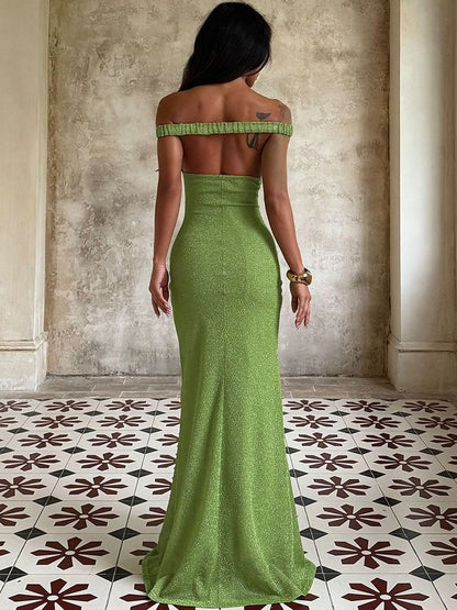 NOWI Off-Shoulder Sheath Maxi Dress