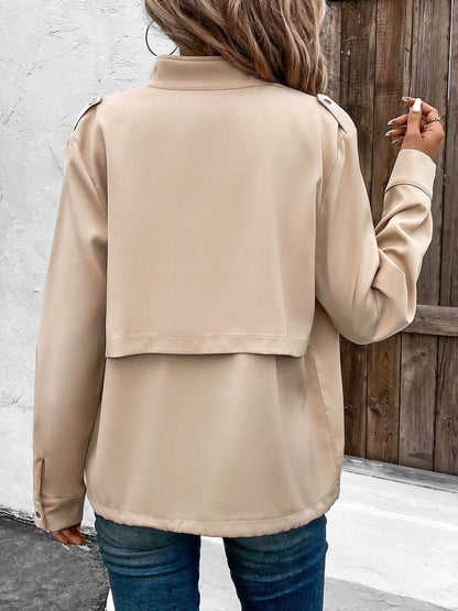 Women's Beige Biker Jacket