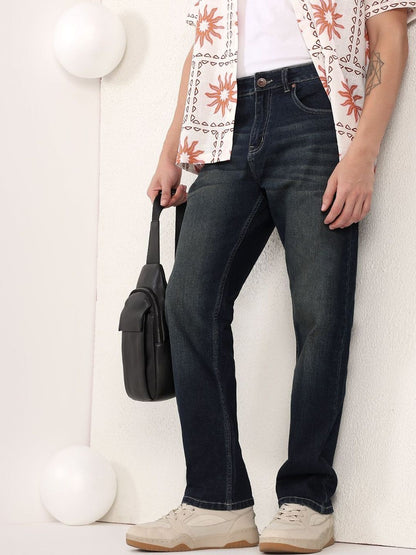 Men Regular Fit Mid-Rise Light Fade Jeans