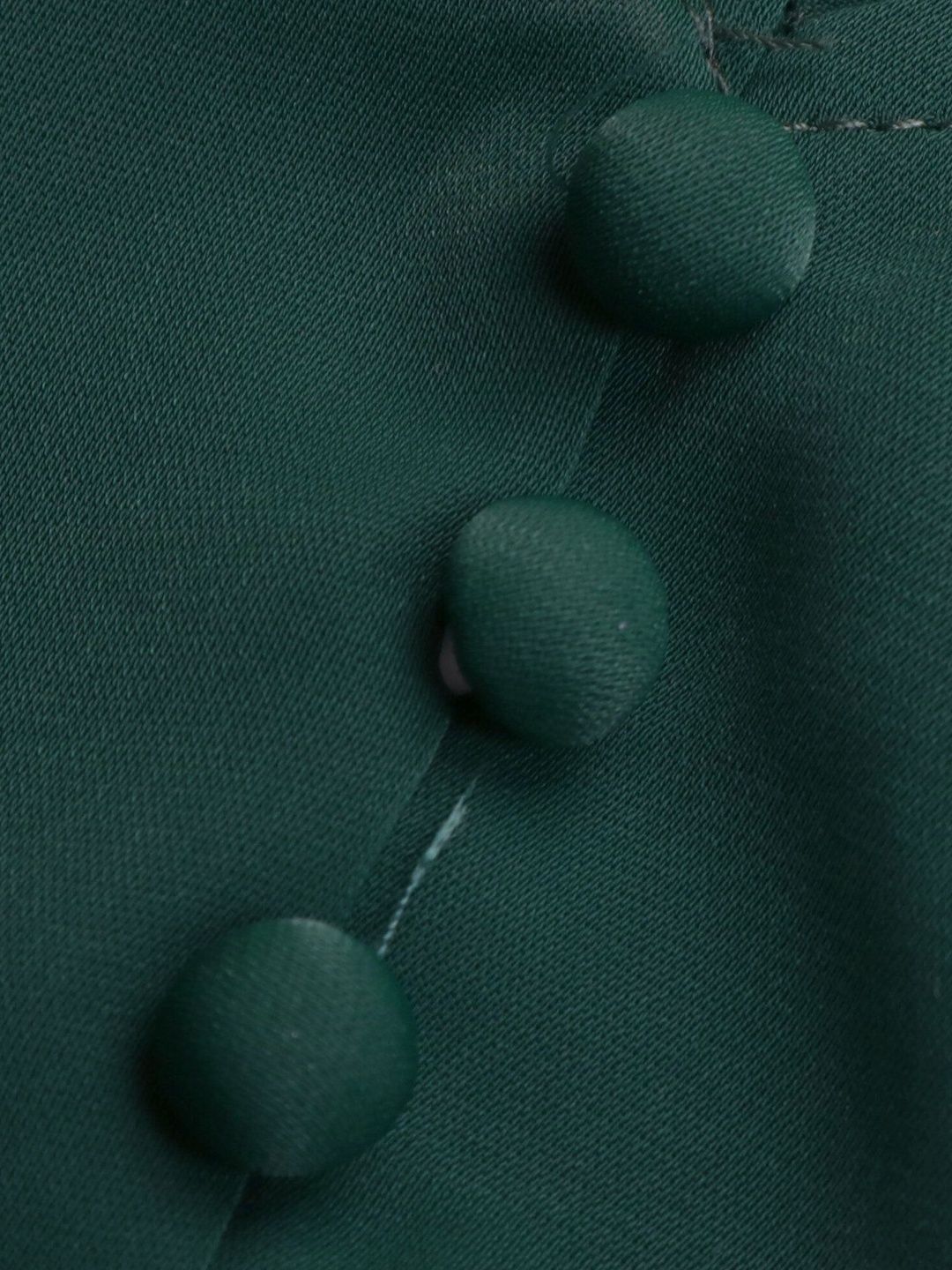 Women's Green Puff Sleeve Fit & Flare Dress