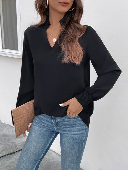 Women's Black Bishop Sleeves Top