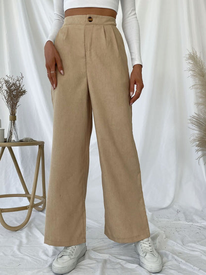 Women Loose Fit High-Rise Pleated Trousers