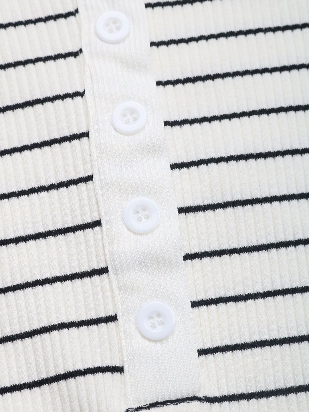 Striped Cotton Round Neck Bodysuit