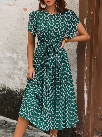 Print Fit & Flare Midi Dress