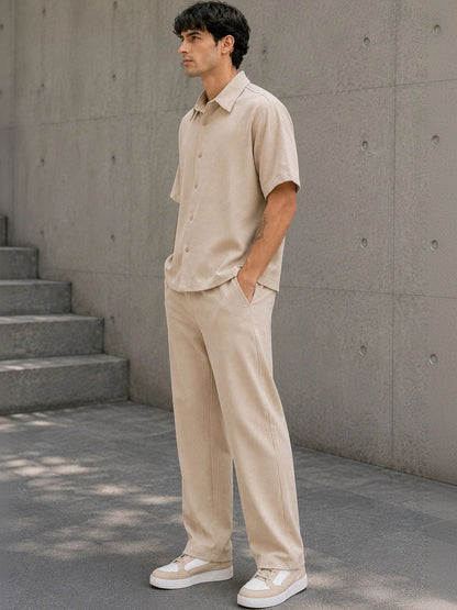 Solid Shirt with Trousers