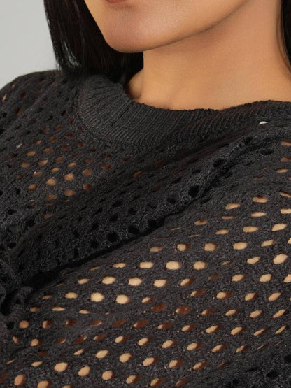 NOWI Women Woollen Crop Pullover