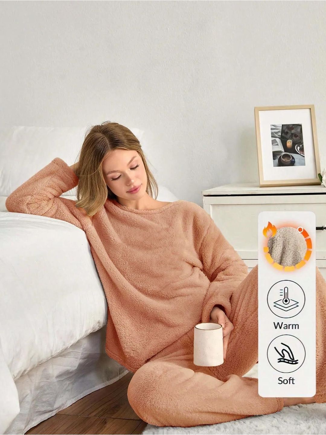 Round Neck Long Sleeves Night Suit