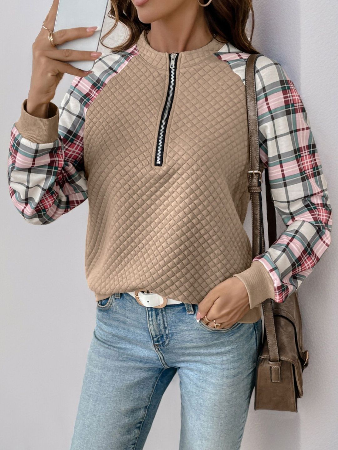 Women Colourblocked Hooded Sweatshirt