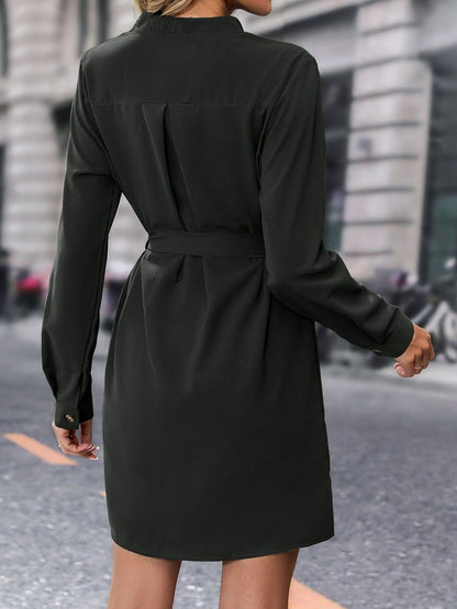 Women's Green Shirt Dress Blend Printed Regular Fit