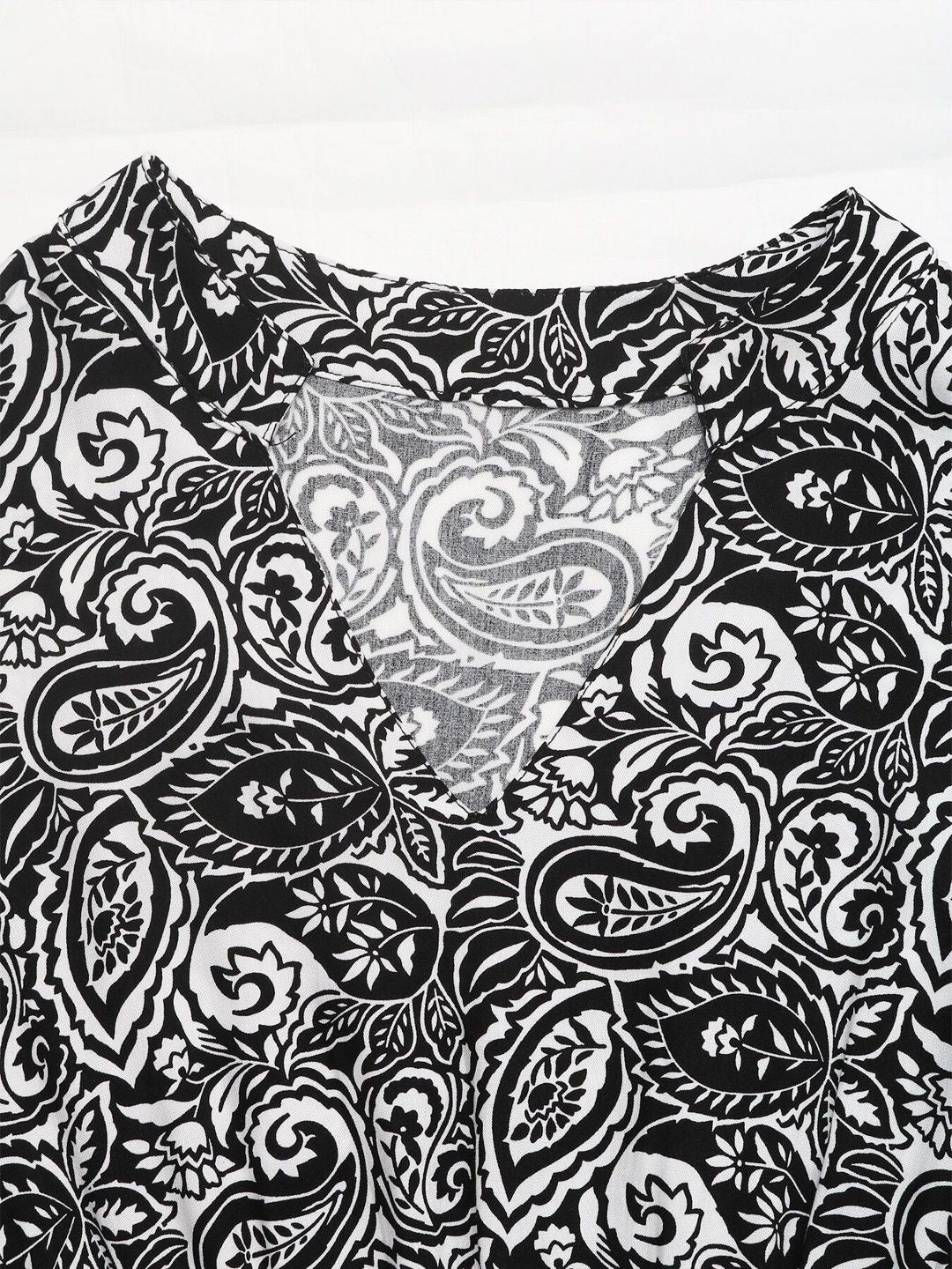Women's White Print A-Line Midi Dress Blend