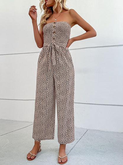 Strapless Printed Basic Jumpsuit