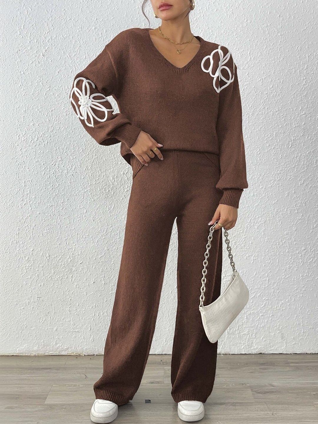 Embroidered Sweater with Trousers