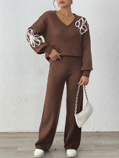 Embroidered Sweater with Trousers