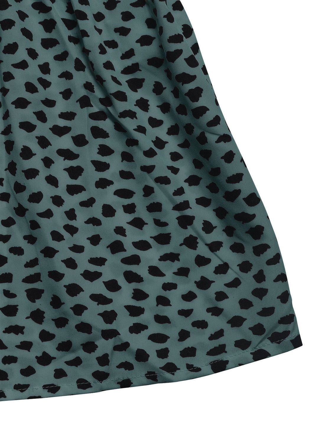 Women's Green Animal Print Fit & Flare Dress