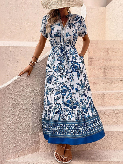 Floral Print A-Line Midi Dress