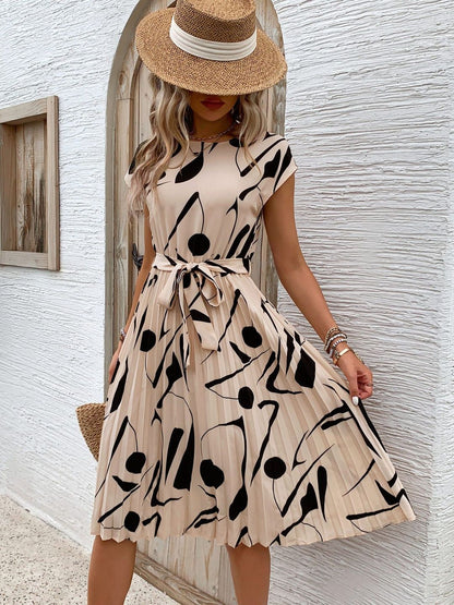NOWI Print Fit & Flare Midi Dress