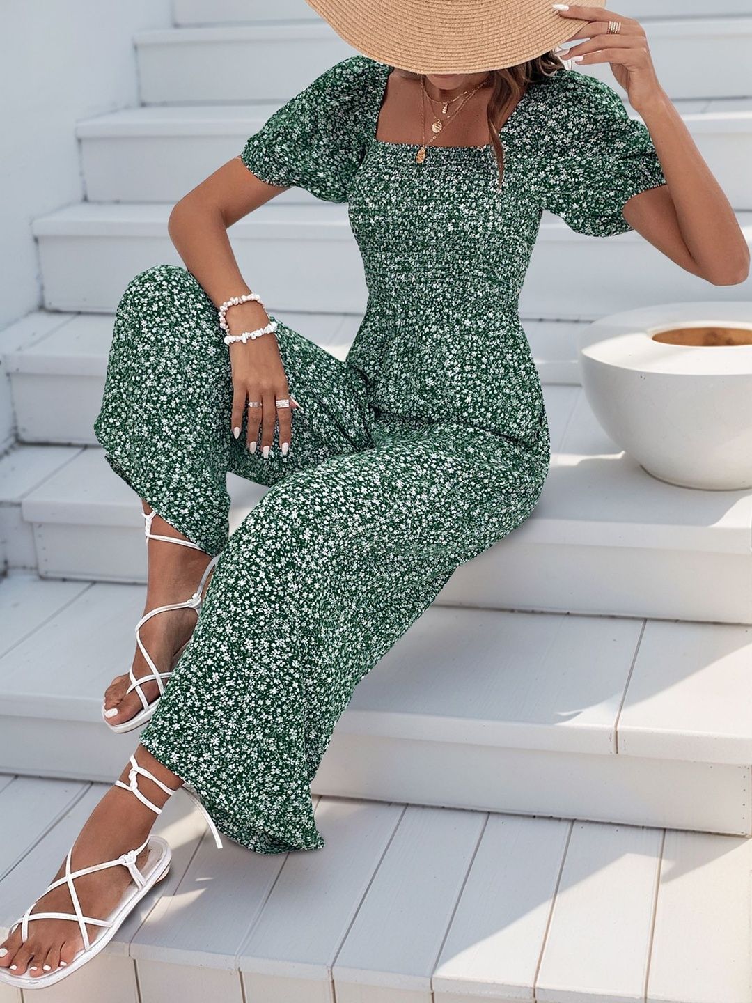 Printed Culotte Jumpsuit