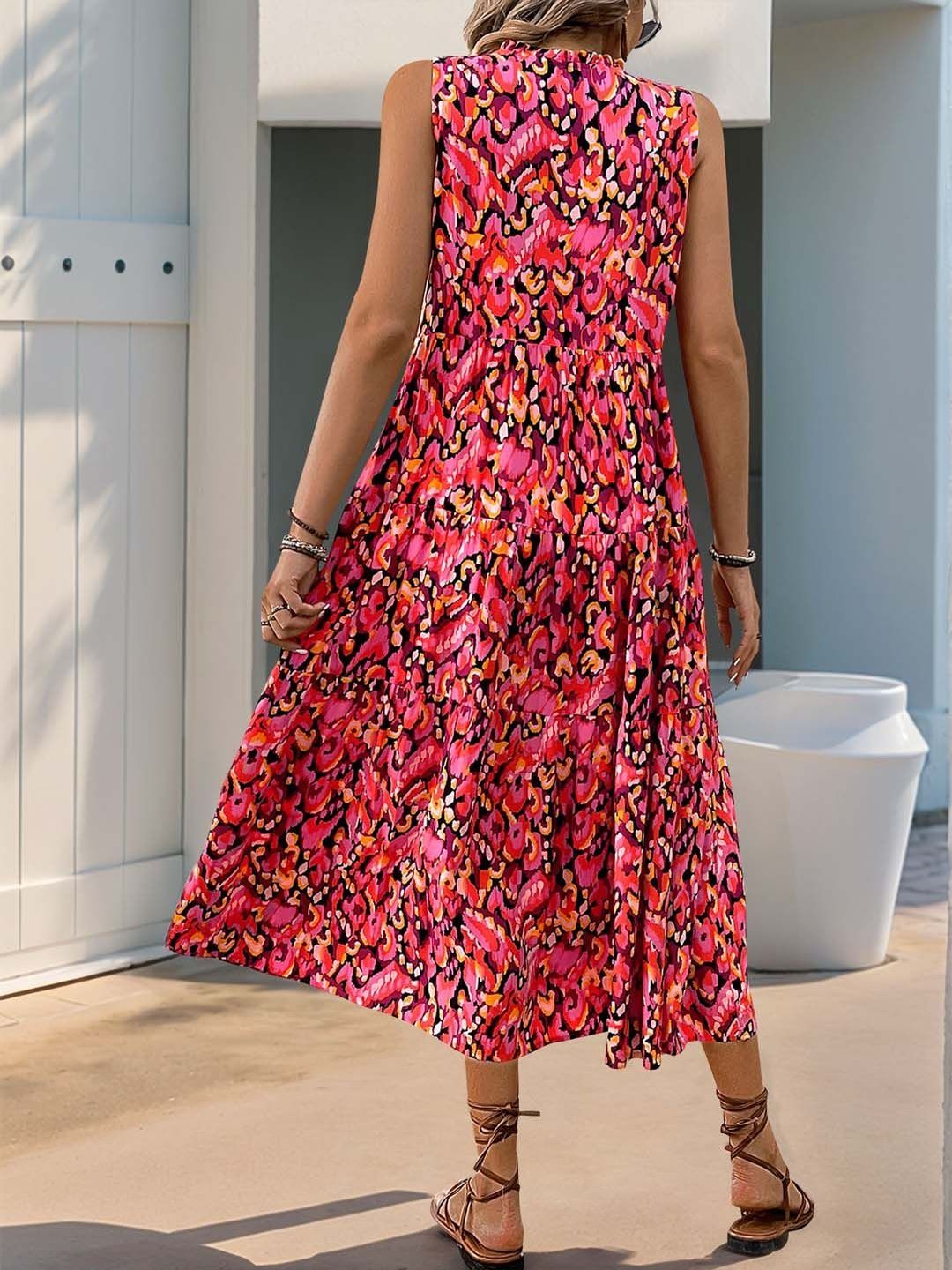NOWI Printed A-Line Midi Dress