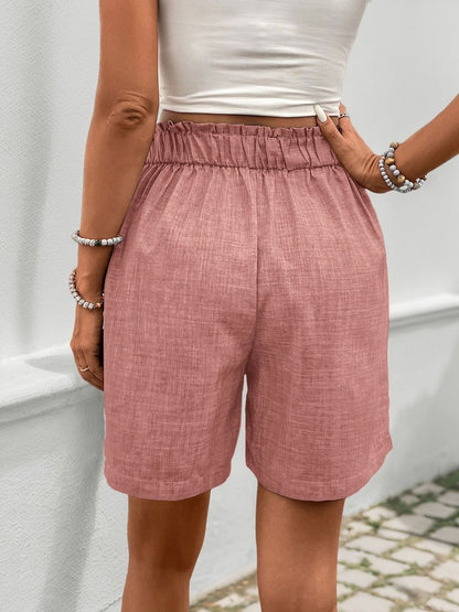 Women High-Rise Linen Fashion Shorts