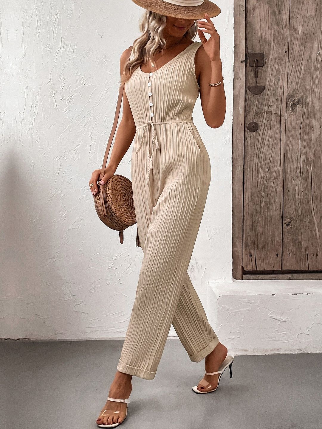 Striped Basic Jumpsuit