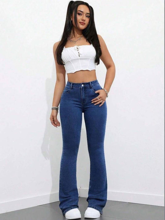 Women Bootcut High-Rise Stretchable Jeans
