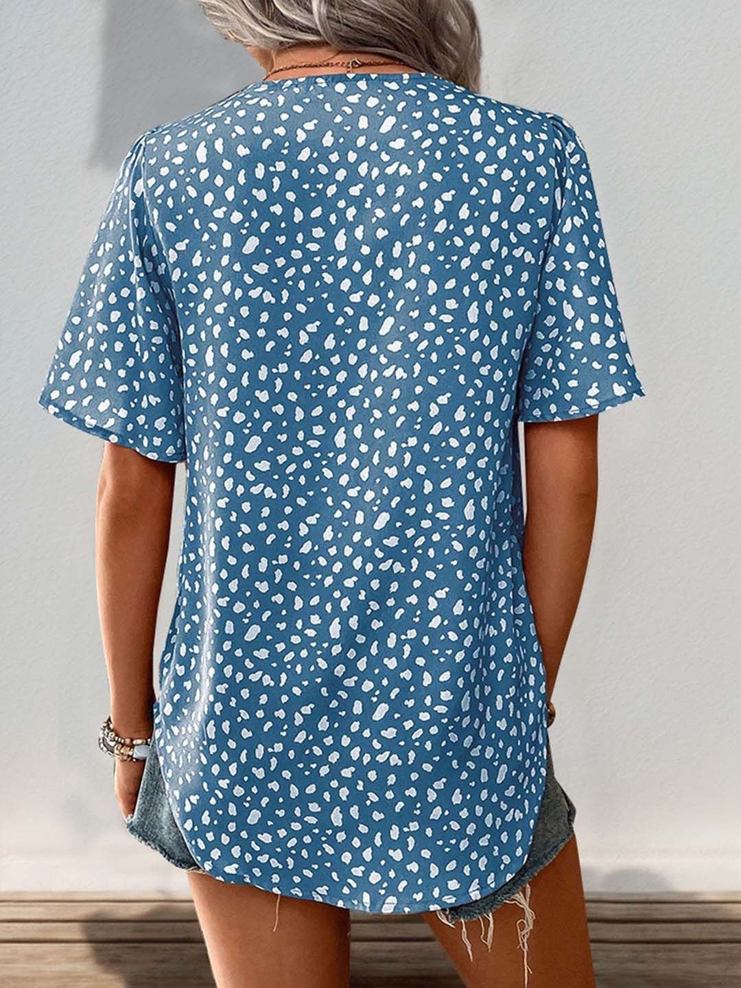 NOWI Printed Flutter Sleeve Top