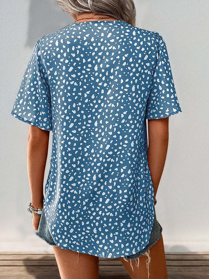 NOWI Printed Flutter Sleeve Top
