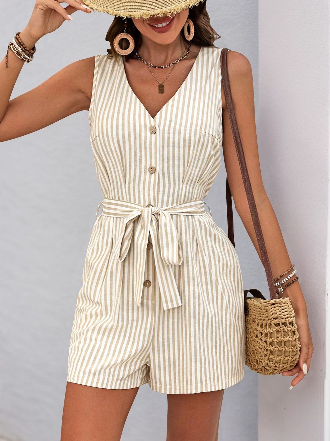 Striped Basic Jumpsuit
