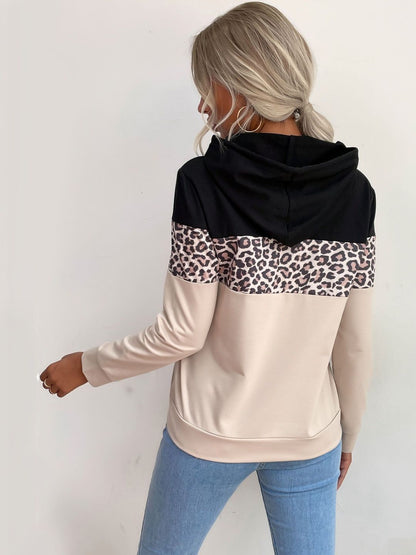 Women Colourblocked Hooded Sweatshirt