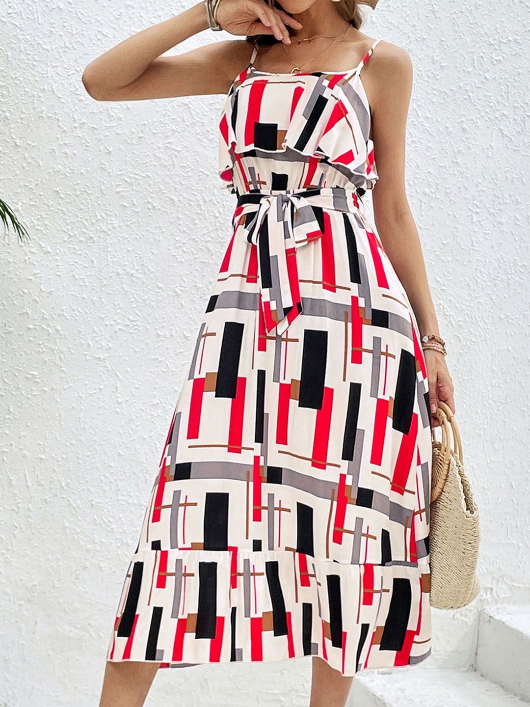 Print Fit & Flare Midi Dress
