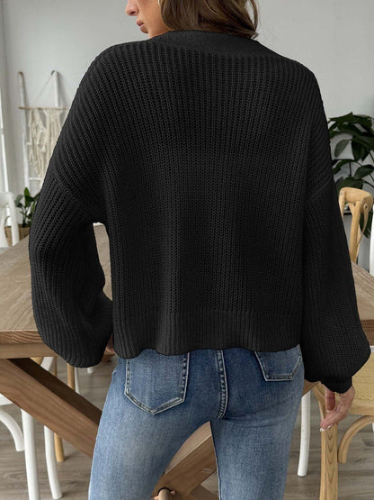 Women Crop Cardigan with Applique Detail