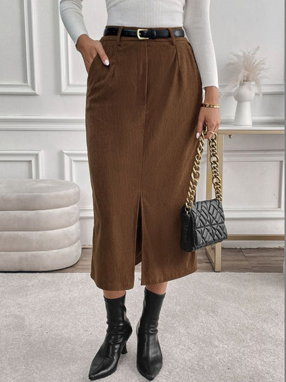 Midi Skirt With Front Split
