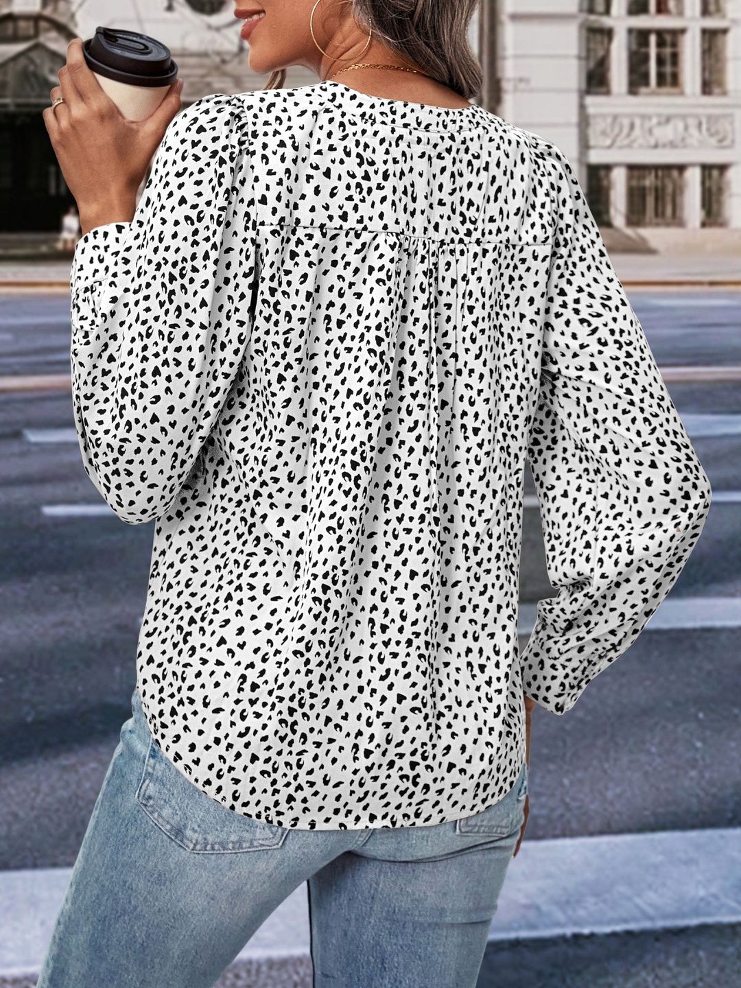 Women's White Print Top